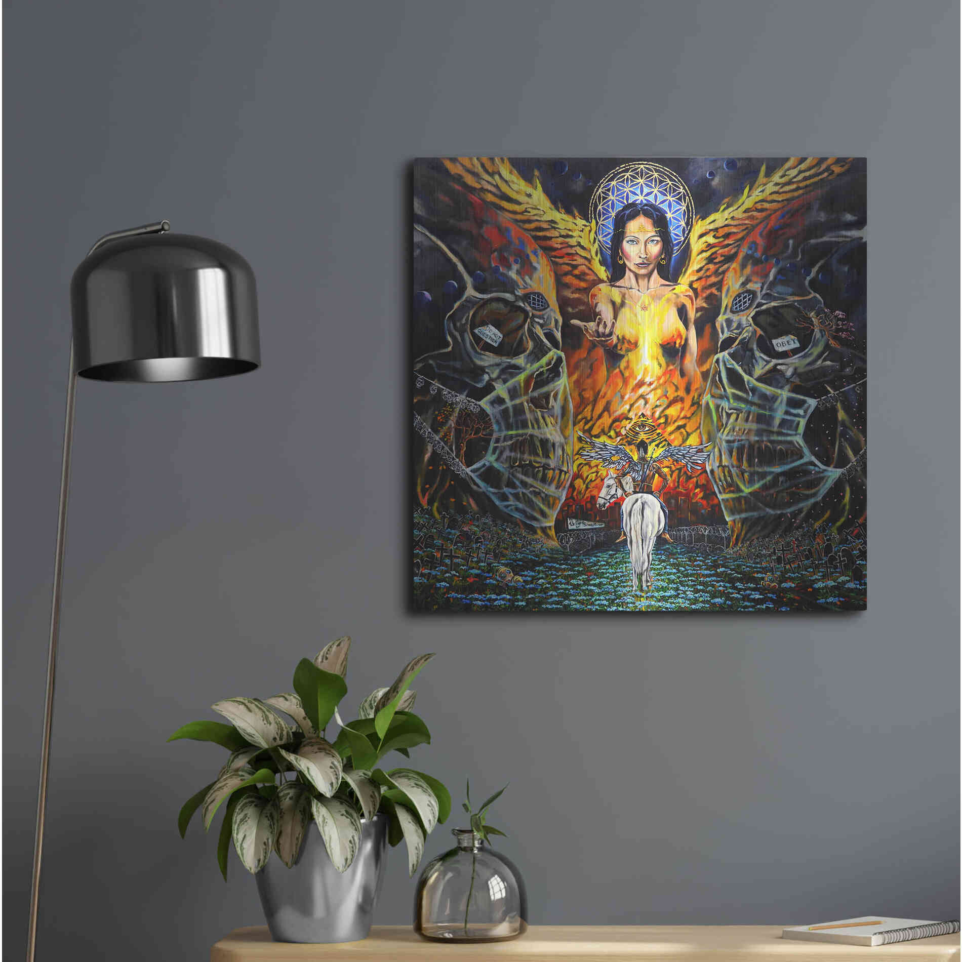 Luxe Metal Art 'Fallen Angel 'by Jan Kasparec, Metal Wall Art,24x24