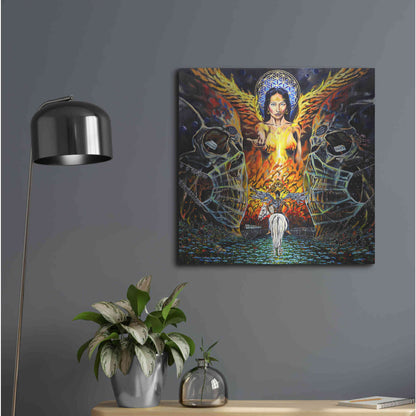 Luxe Metal Art 'Fallen Angel 'by Jan Kasparec, Metal Wall Art,24x24