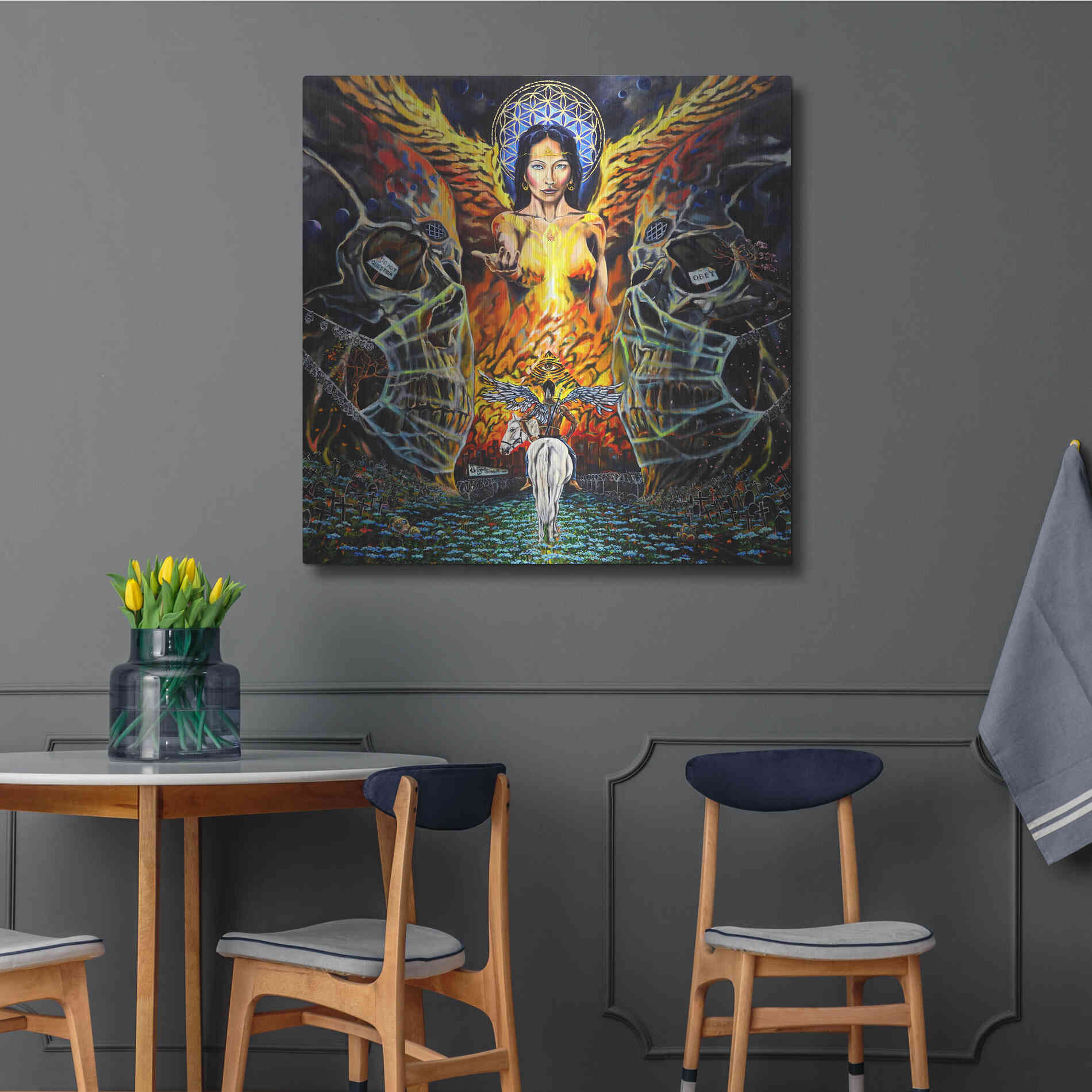 Luxe Metal Art 'Fallen Angel 'by Jan Kasparec, Metal Wall Art,36x36