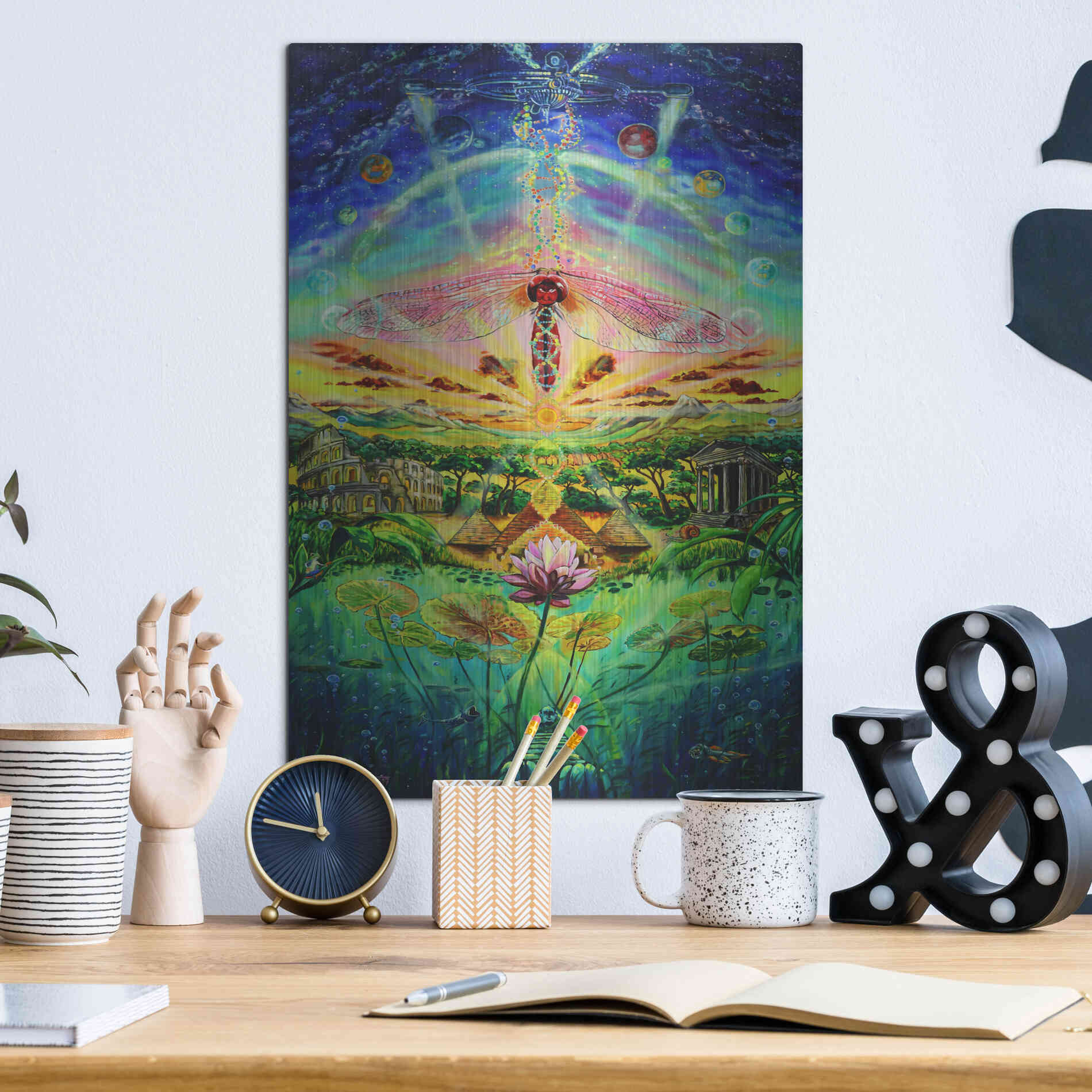 Luxe Metal Art 'Evolution' by Jan Kasparec, Metal Wall Art,12x16