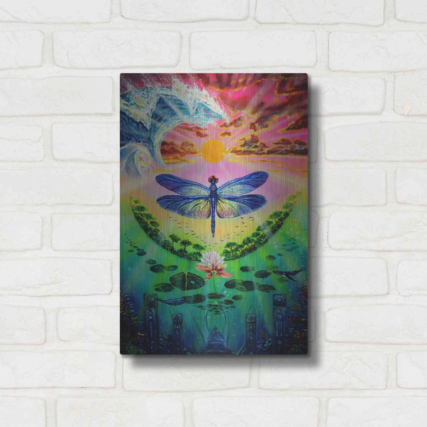 Luxe Metal Art 'Dragonfly' by Jan Kasparec, Metal Wall Art,12x16