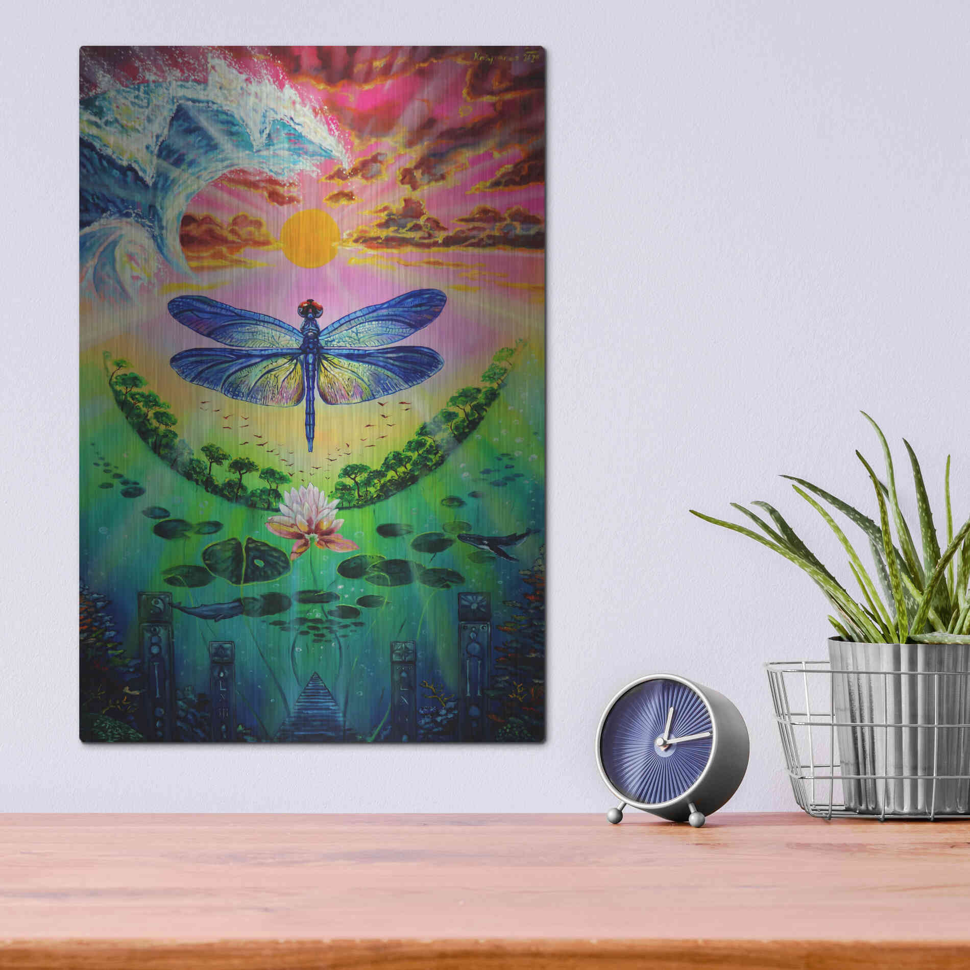 Luxe Metal Art 'Dragonfly' by Jan Kasparec, Metal Wall Art,12x16