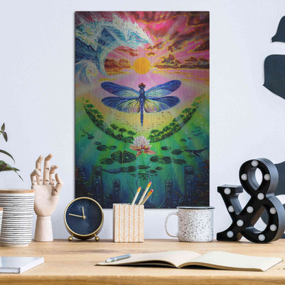 Luxe Metal Art 'Dragonfly' by Jan Kasparec, Metal Wall Art,12x16