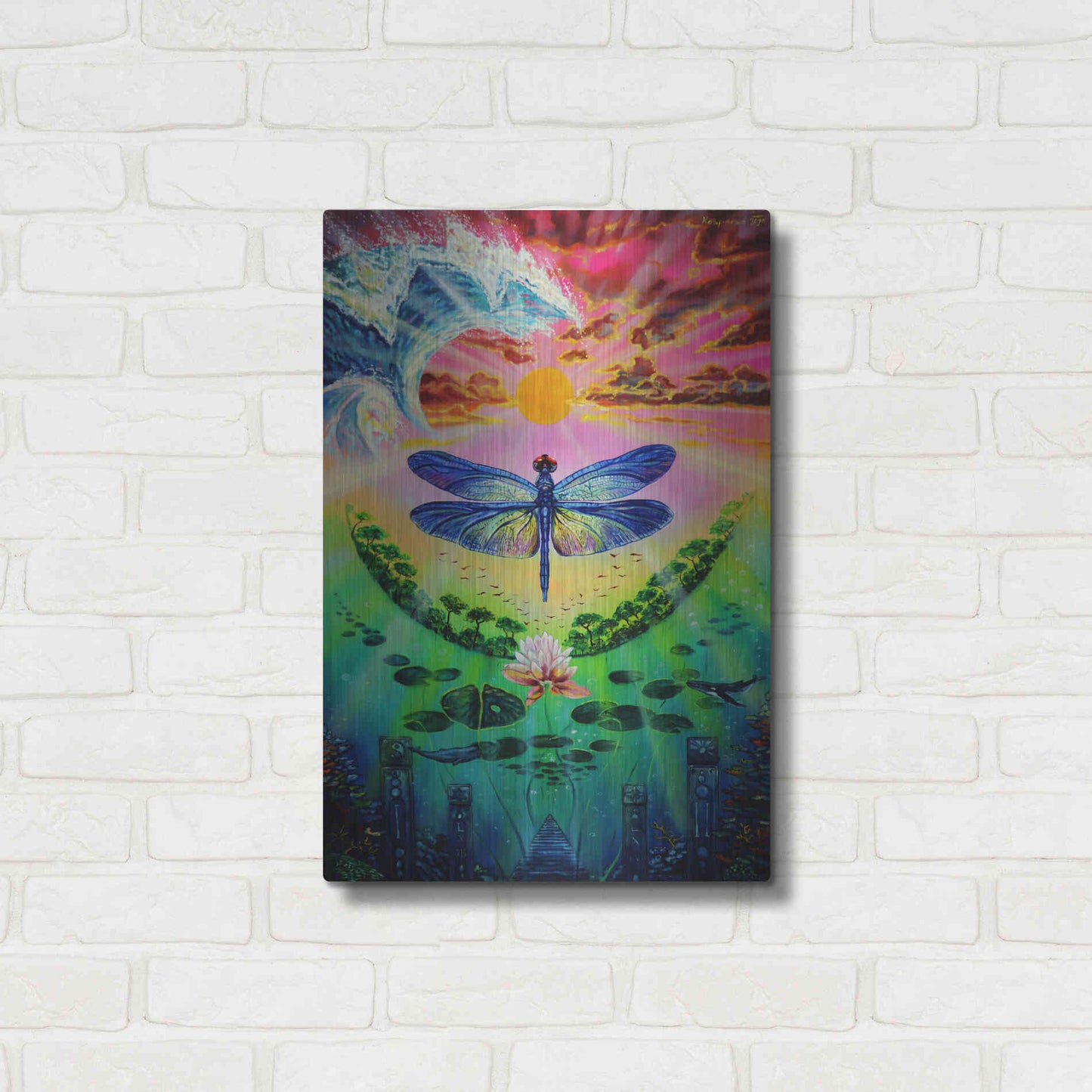 Luxe Metal Art 'Dragonfly' by Jan Kasparec, Metal Wall Art,16x24