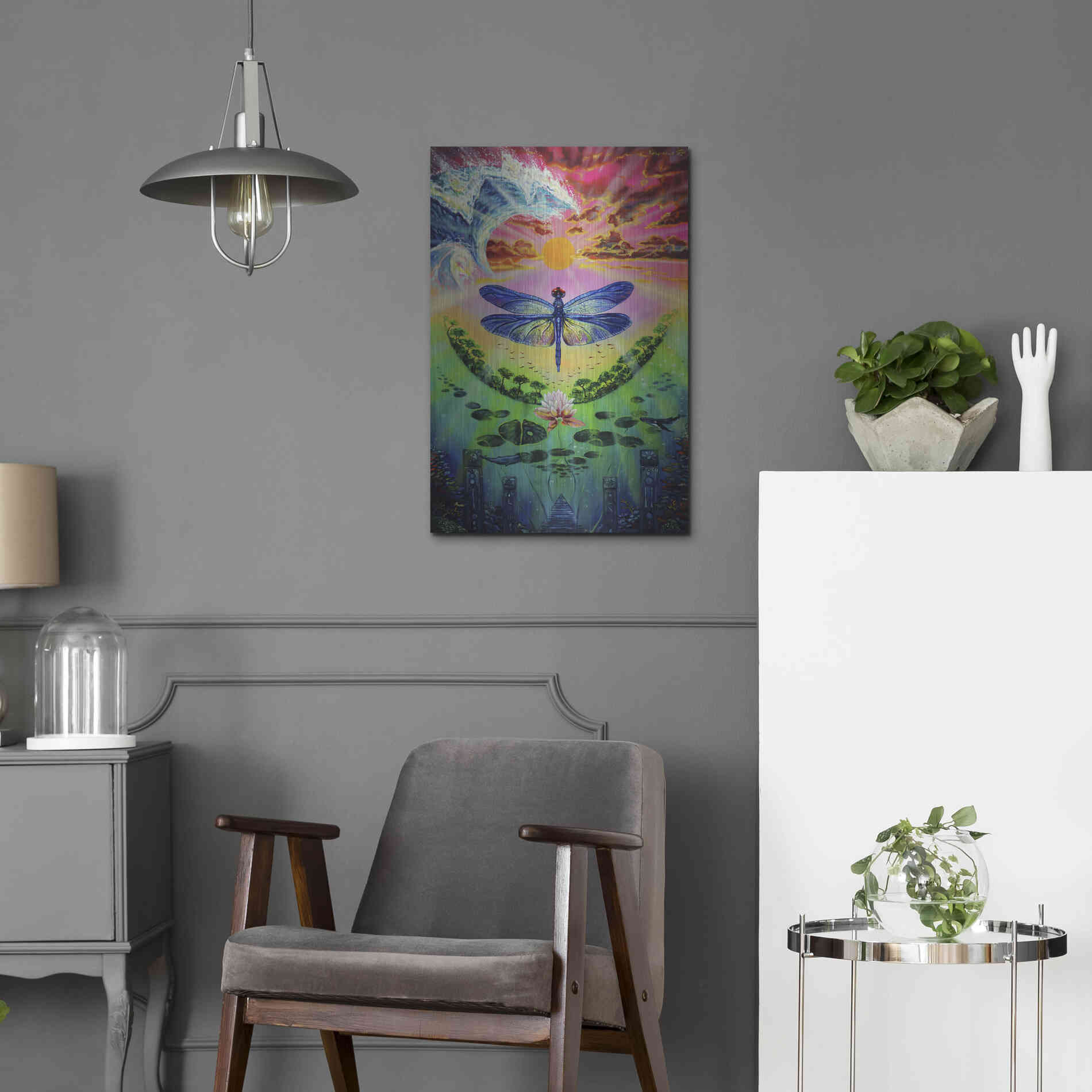 Luxe Metal Art 'Dragonfly' by Jan Kasparec, Metal Wall Art,16x24