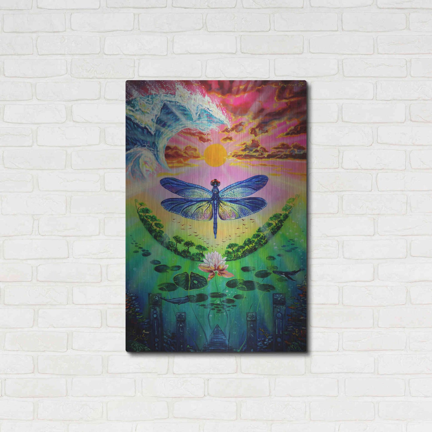 Luxe Metal Art 'Dragonfly' by Jan Kasparec, Metal Wall Art,24x36