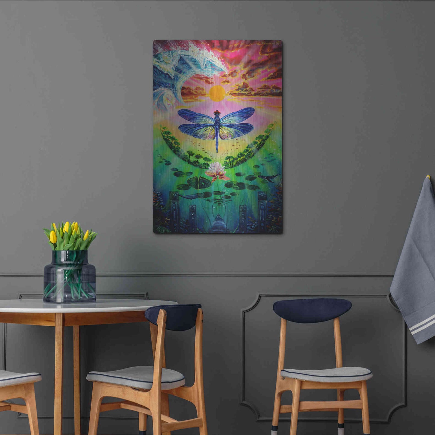 Luxe Metal Art 'Dragonfly' by Jan Kasparec, Metal Wall Art,24x36