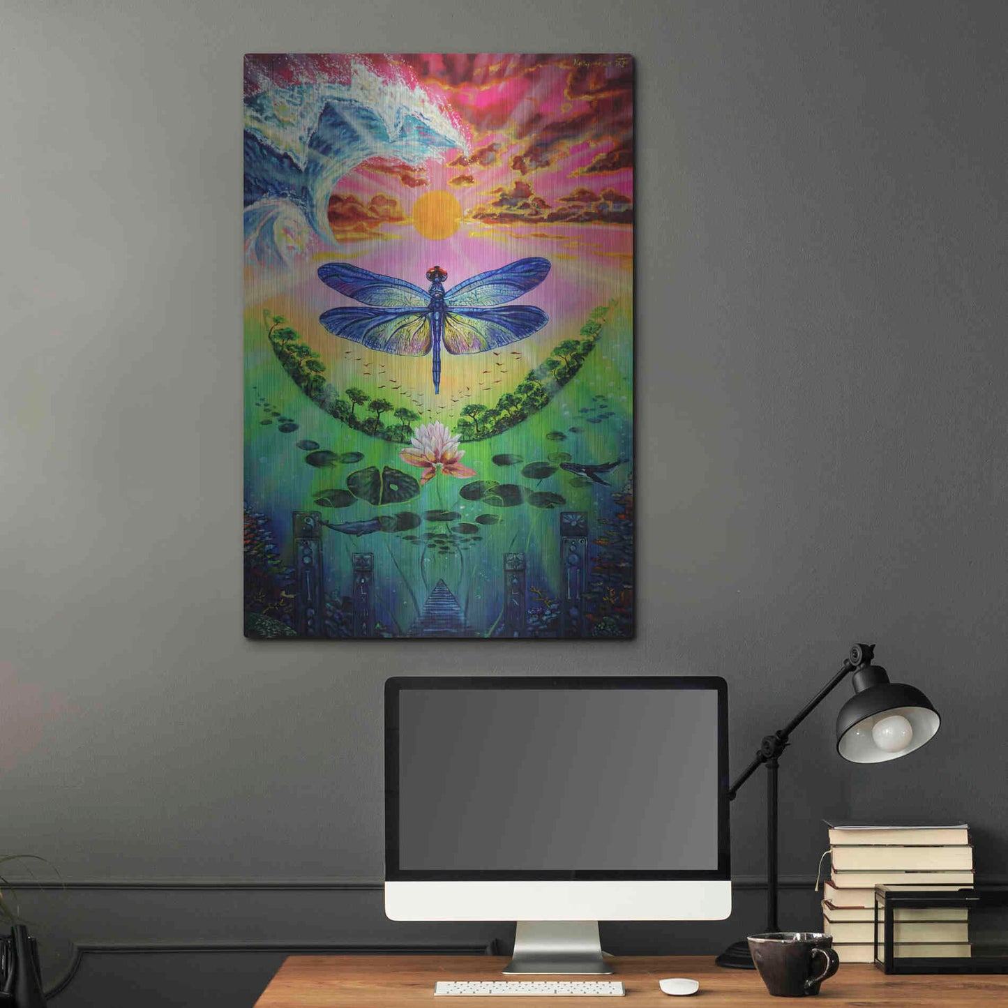 Luxe Metal Art 'Dragonfly' by Jan Kasparec, Metal Wall Art,24x36