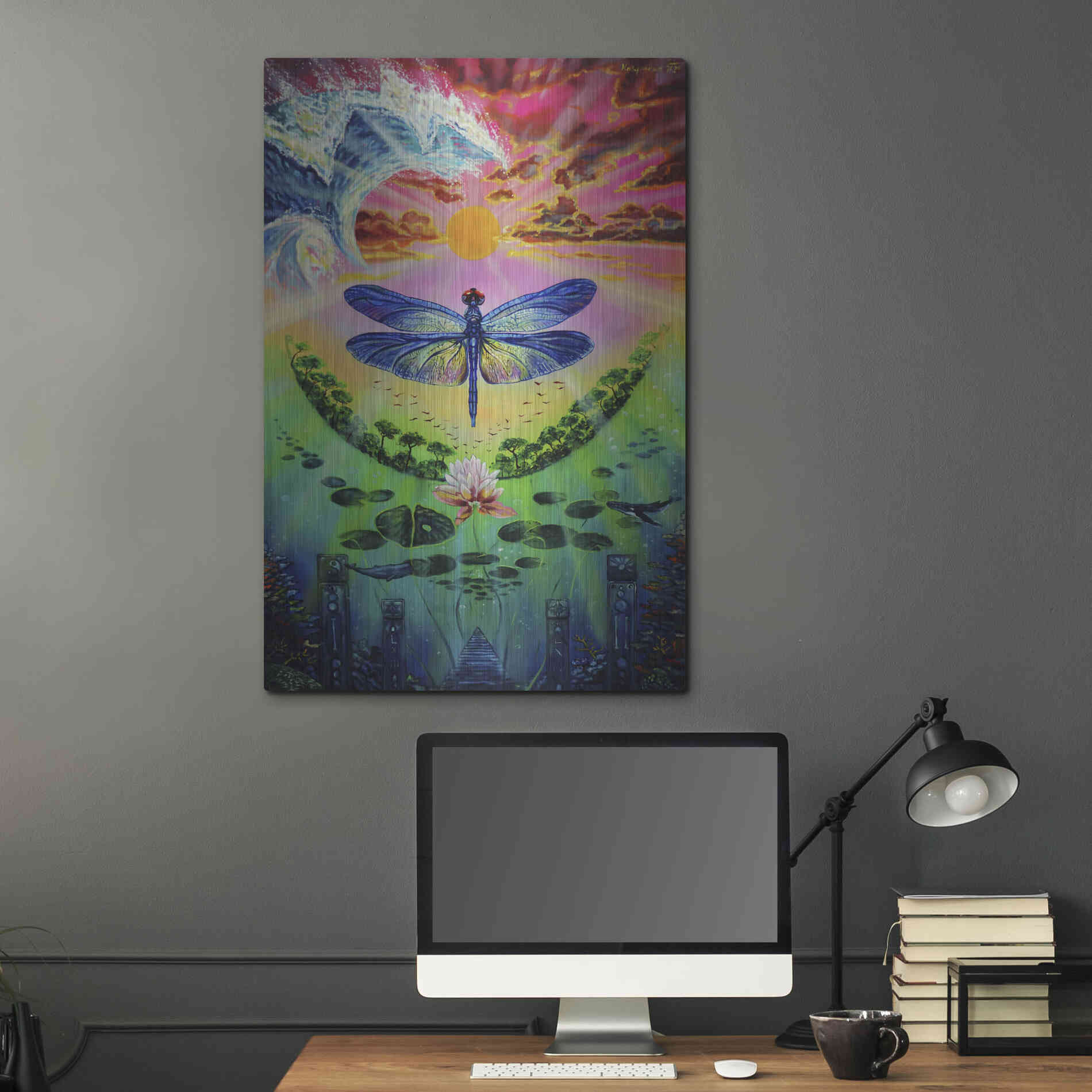 Luxe Metal Art 'Dragonfly' by Jan Kasparec, Metal Wall Art,24x36