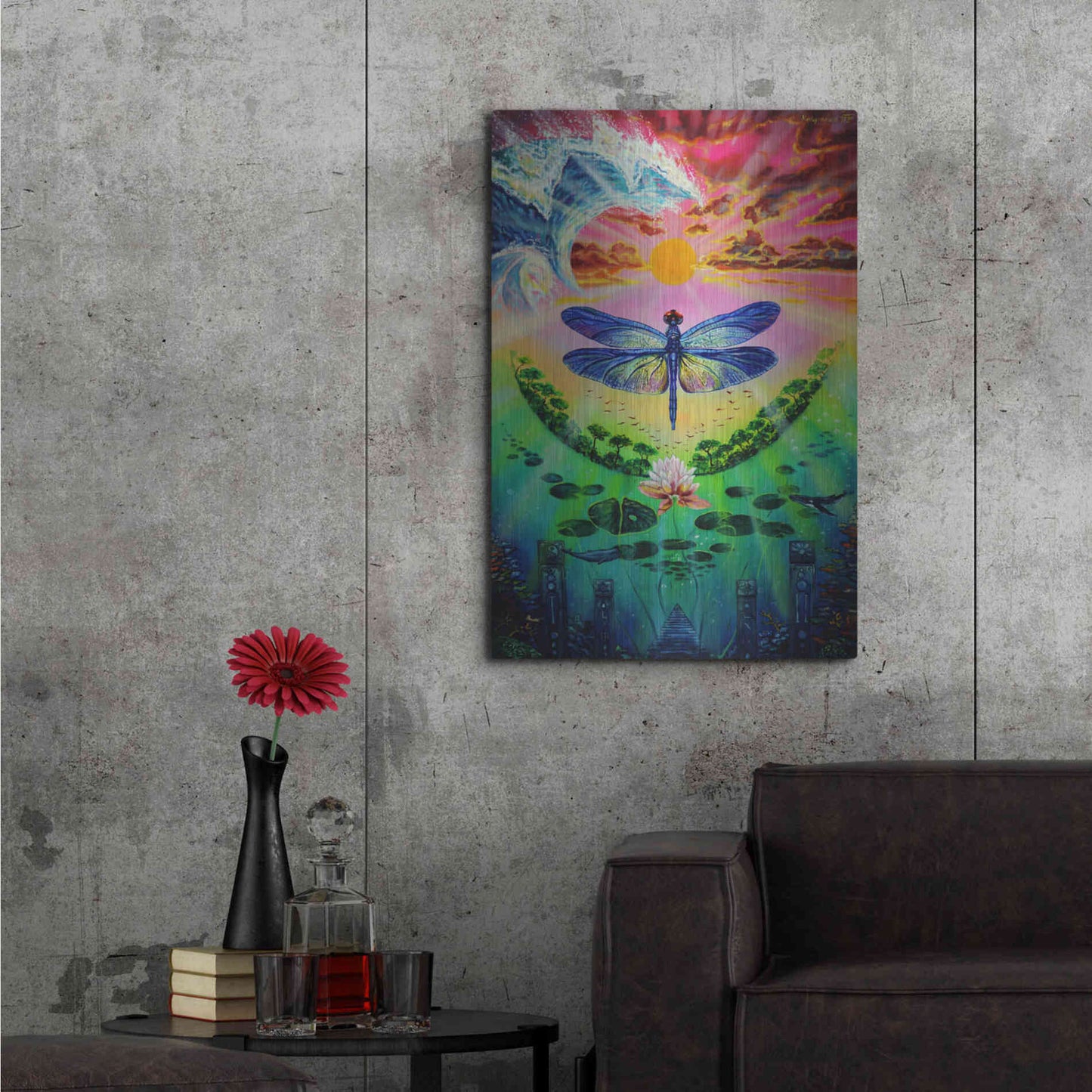 Luxe Metal Art 'Dragonfly' by Jan Kasparec, Metal Wall Art,24x36