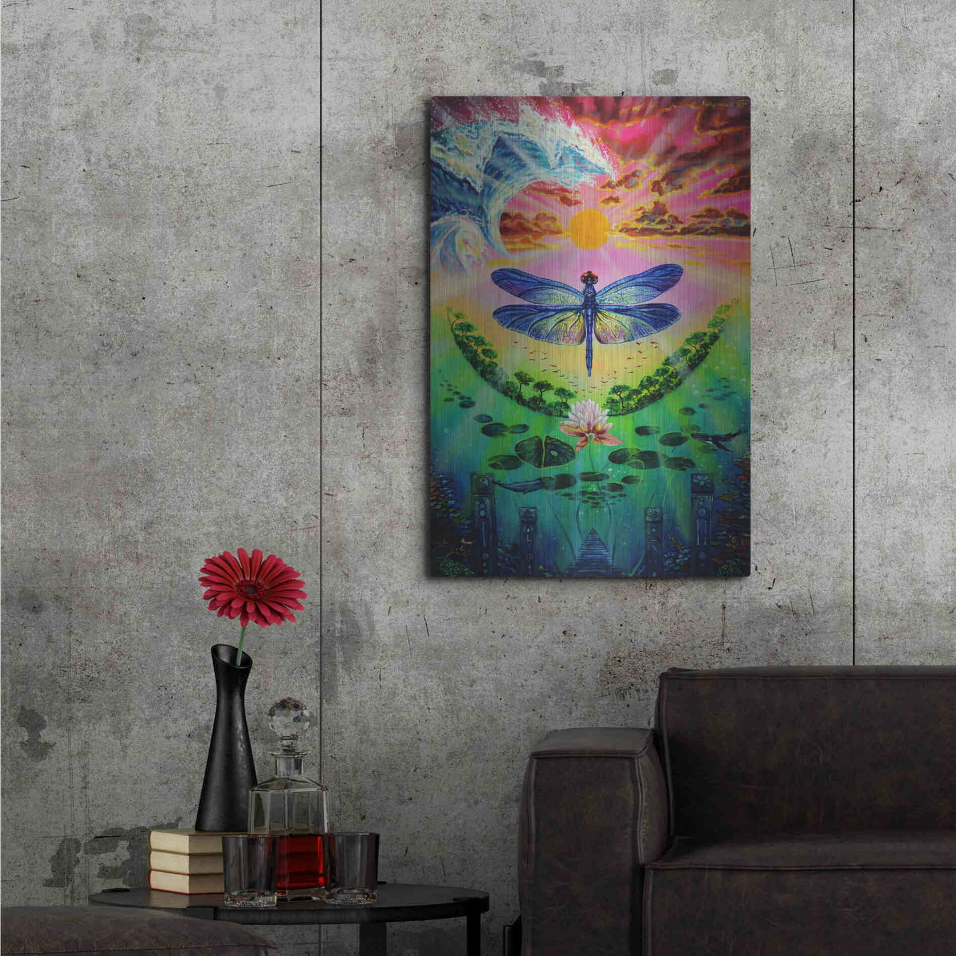 Luxe Metal Art 'Dragonfly' by Jan Kasparec, Metal Wall Art,24x36