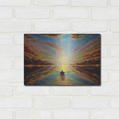 Luxe Metal Art 'Boat Sunset 'by Jan Kasparec, Metal Wall Art,16x12