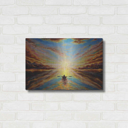 Luxe Metal Art 'Boat Sunset 'by Jan Kasparec, Metal Wall Art,24x16