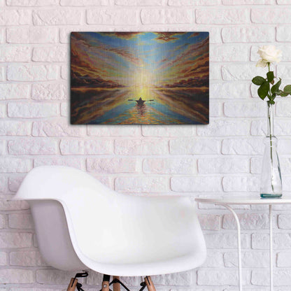 Luxe Metal Art 'Boat Sunset 'by Jan Kasparec, Metal Wall Art,24x16