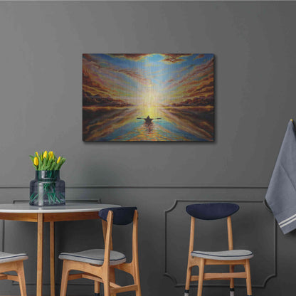 Luxe Metal Art 'Boat Sunset 'by Jan Kasparec, Metal Wall Art,36x24