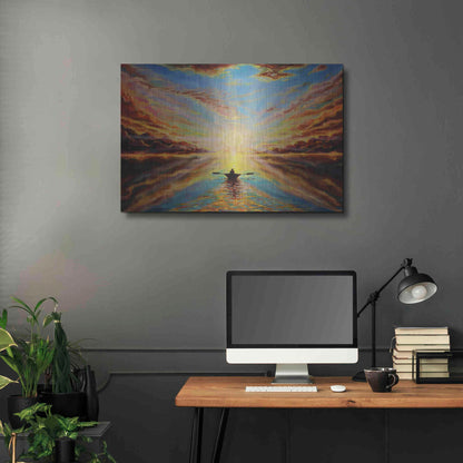 Luxe Metal Art 'Boat Sunset 'by Jan Kasparec, Metal Wall Art,36x24