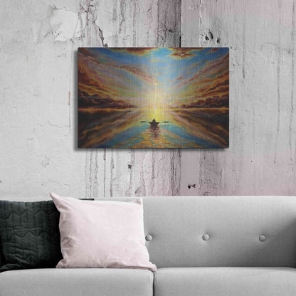 Luxe Metal Art 'Boat Sunset 'by Jan Kasparec, Metal Wall Art,36x24