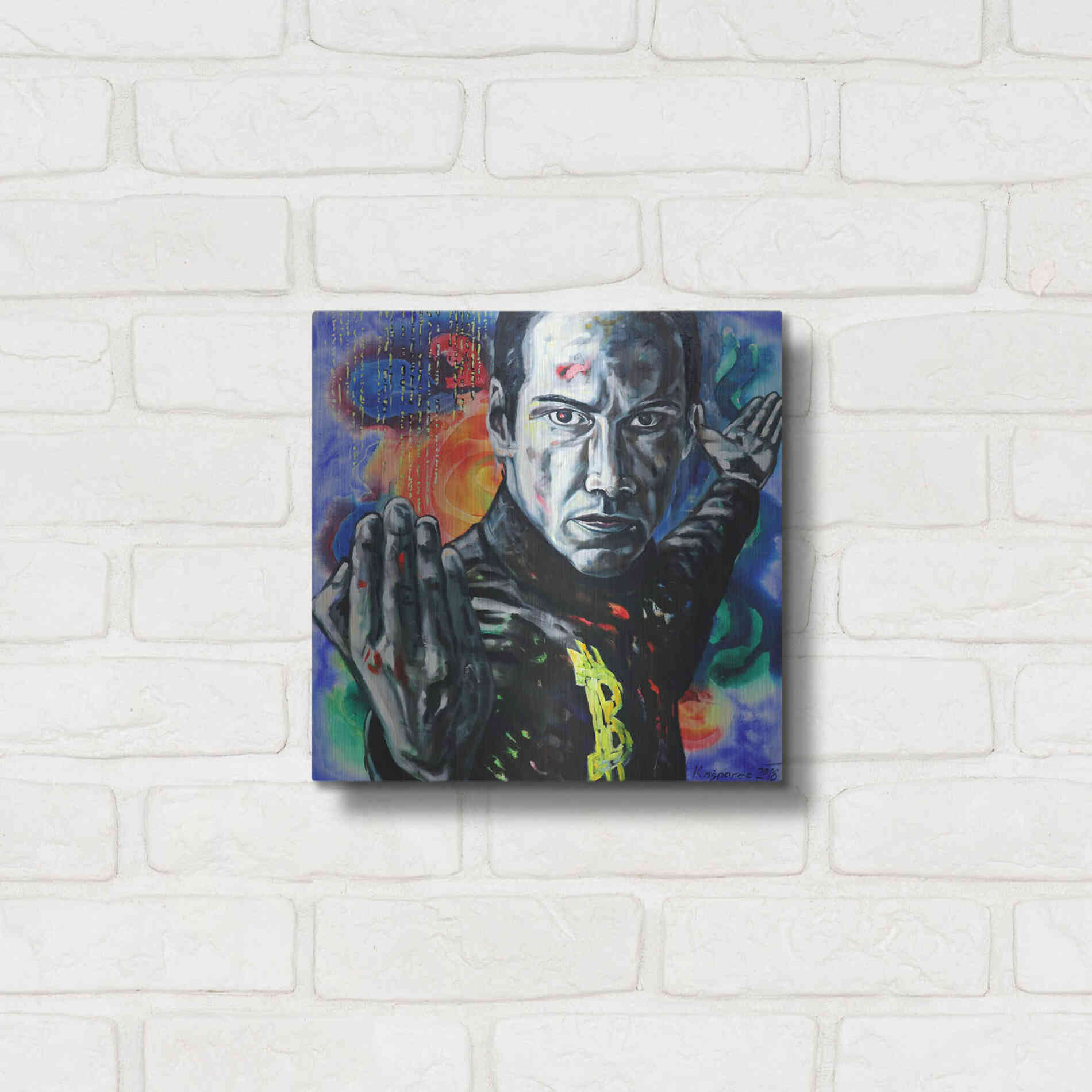 Luxe Metal Art 'Bitcoin Warrior' by Jan Kasparec, Metal Wall Art,12x12