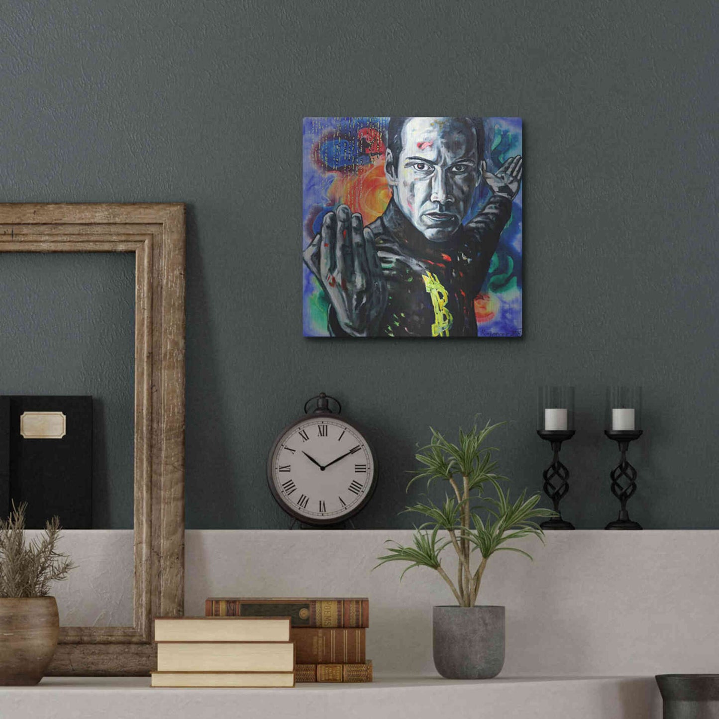 Luxe Metal Art 'Bitcoin Warrior' by Jan Kasparec, Metal Wall Art,12x12