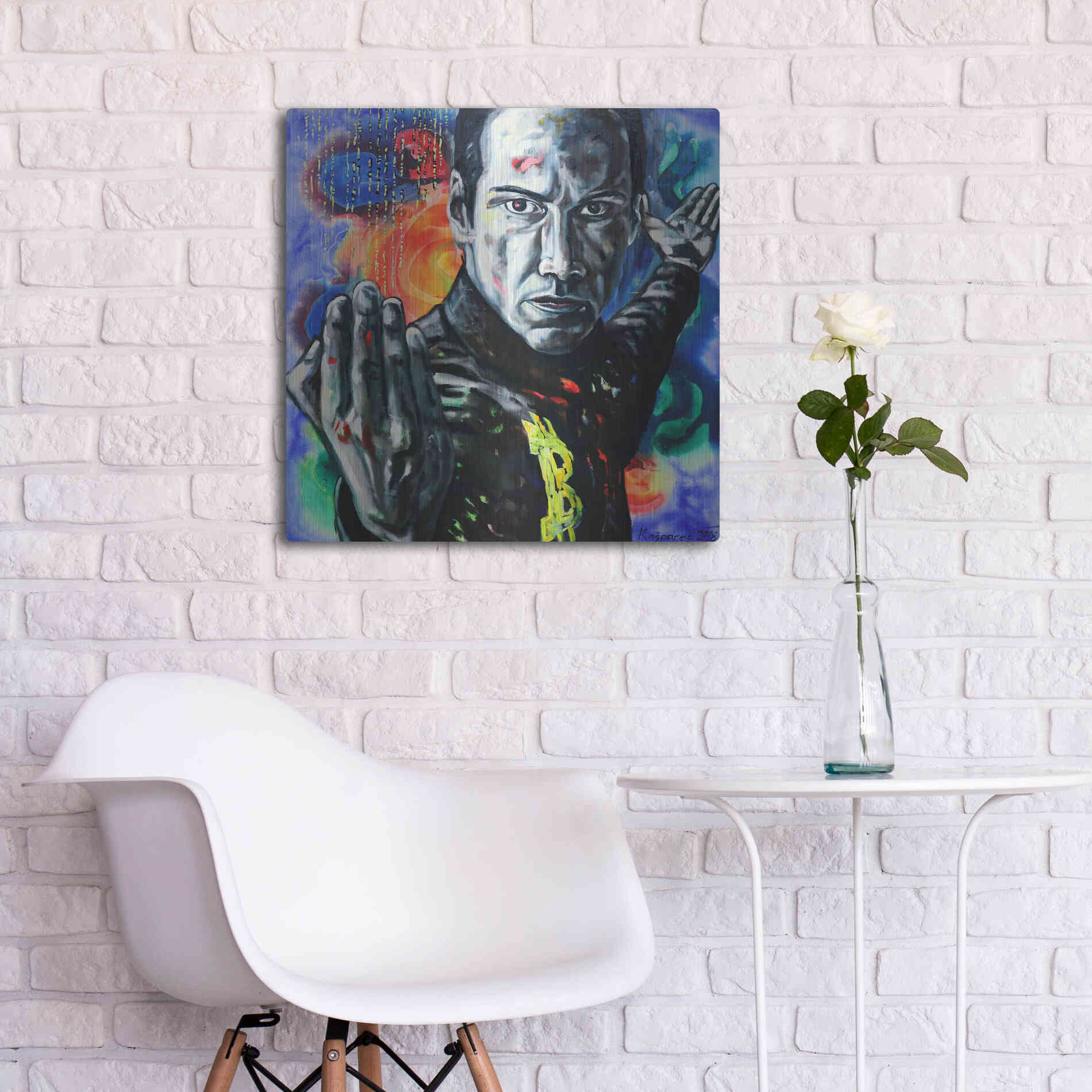 Luxe Metal Art 'Bitcoin Warrior' by Jan Kasparec, Metal Wall Art,24x24