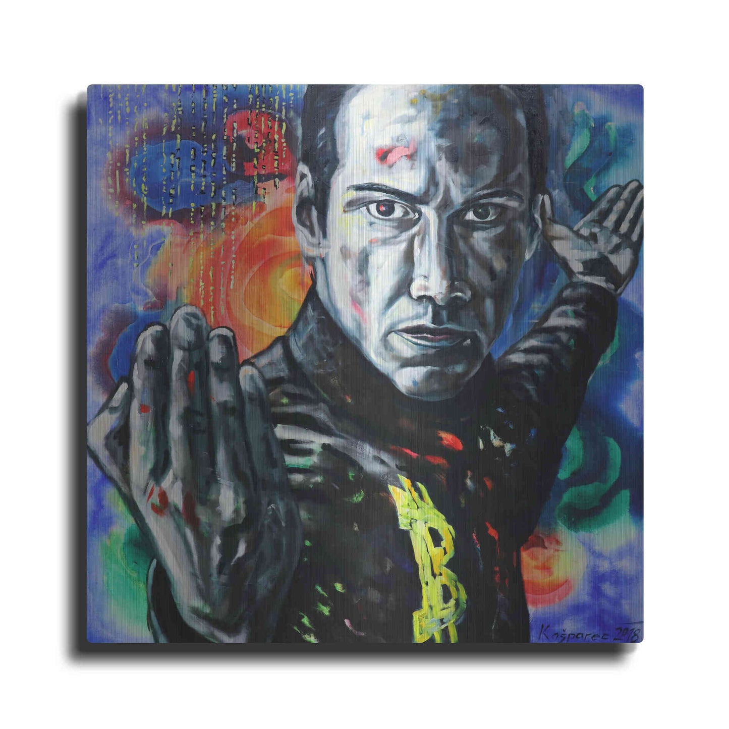 Luxe Metal Art 'Bitcoin Warrior' by Jan Kasparec, Metal Wall Art