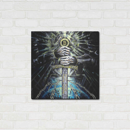 Luxe Metal Art 'Bitcoin Knight' by Jan Kasparec, Metal Wall Art,24x24