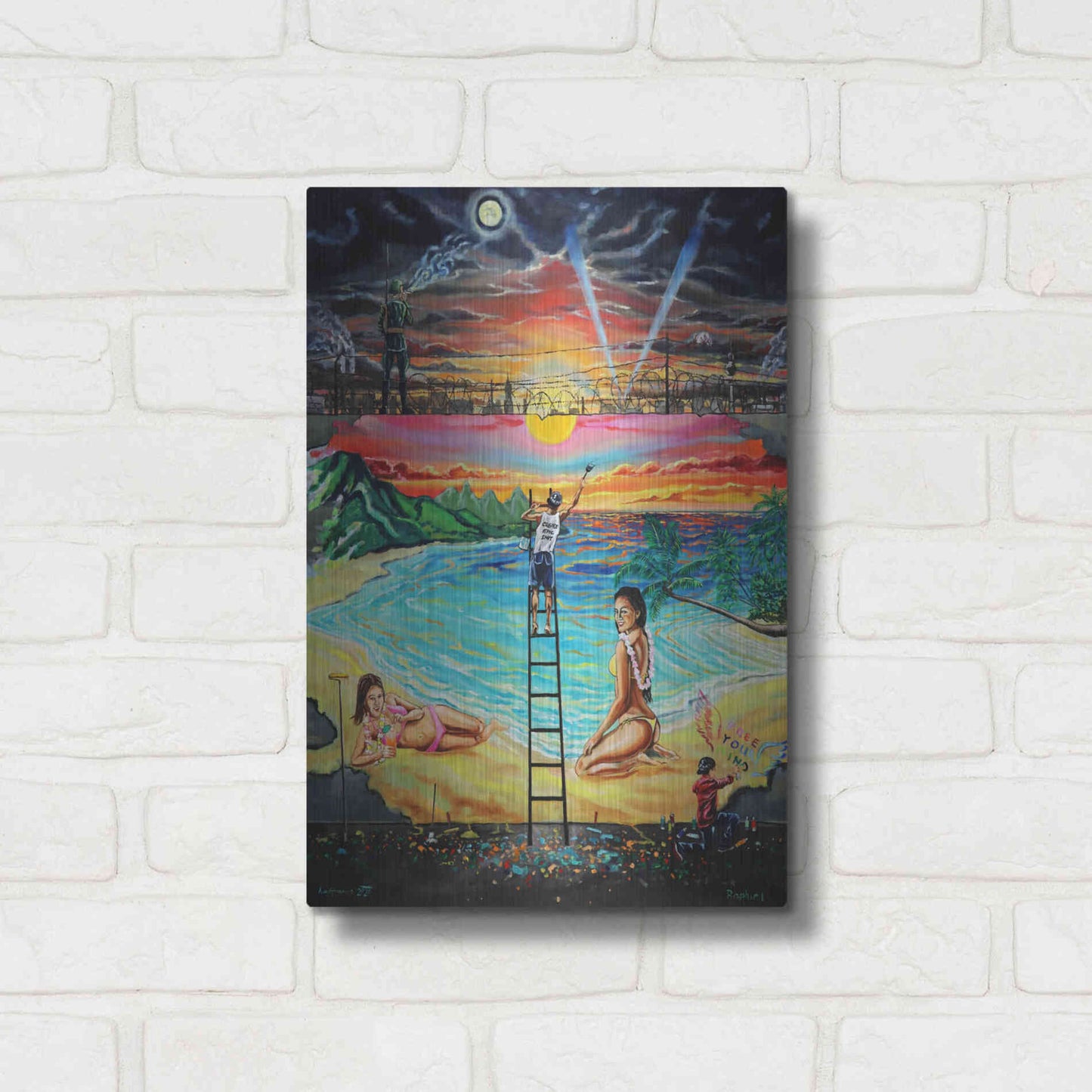 Luxe Metal Art 'Berlin Wall 'by Jan Kasparec, Metal Wall Art,12x16