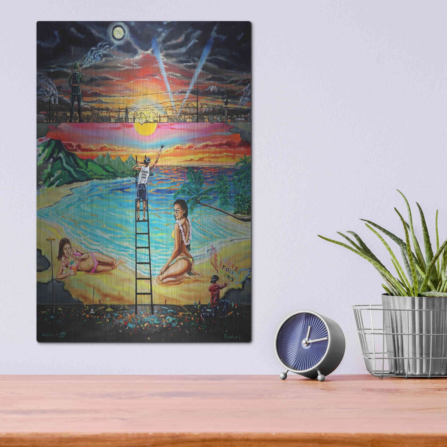 Luxe Metal Art 'Berlin Wall 'by Jan Kasparec, Metal Wall Art,12x16