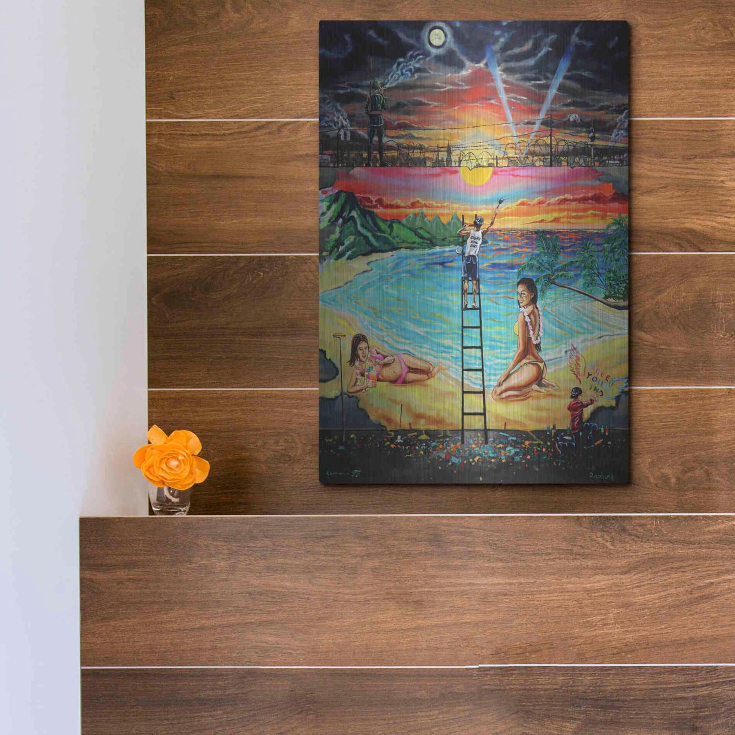 Luxe Metal Art 'Berlin Wall 'by Jan Kasparec, Metal Wall Art,12x16