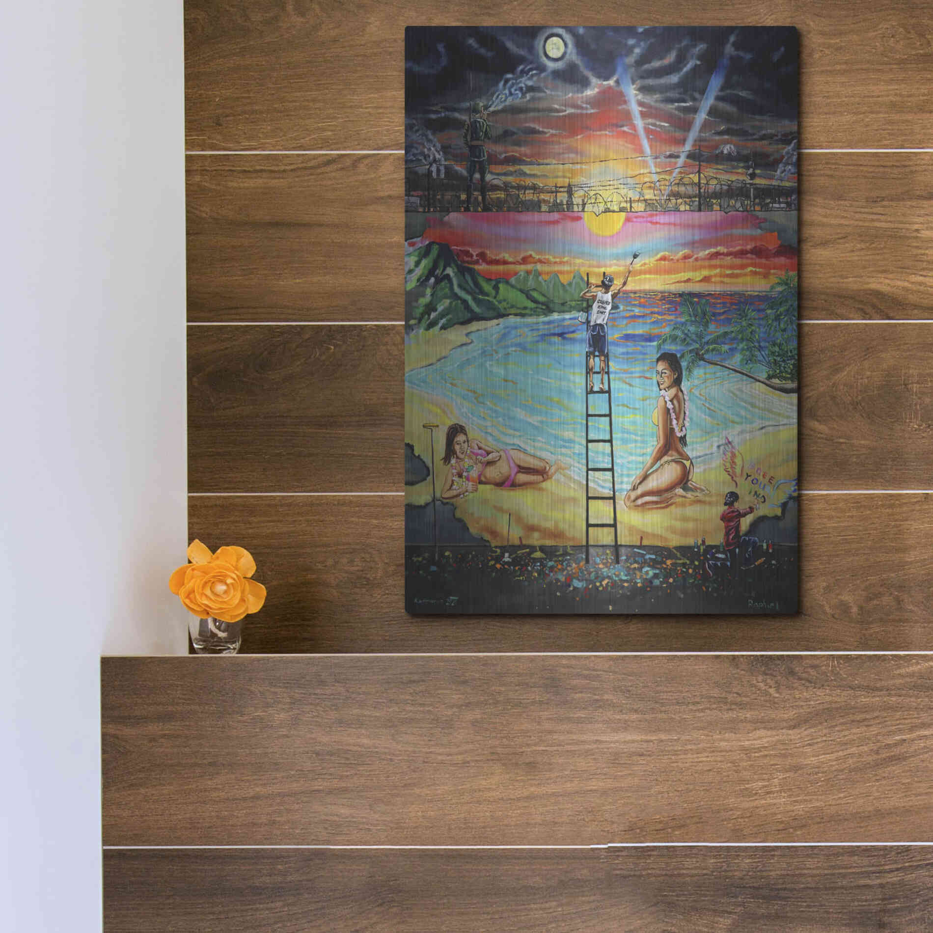 Luxe Metal Art 'Berlin Wall 'by Jan Kasparec, Metal Wall Art,12x16