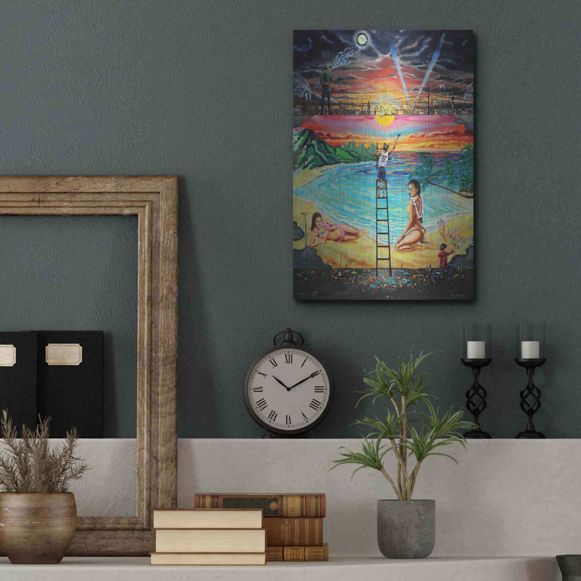 Luxe Metal Art 'Berlin Wall 'by Jan Kasparec, Metal Wall Art,12x16