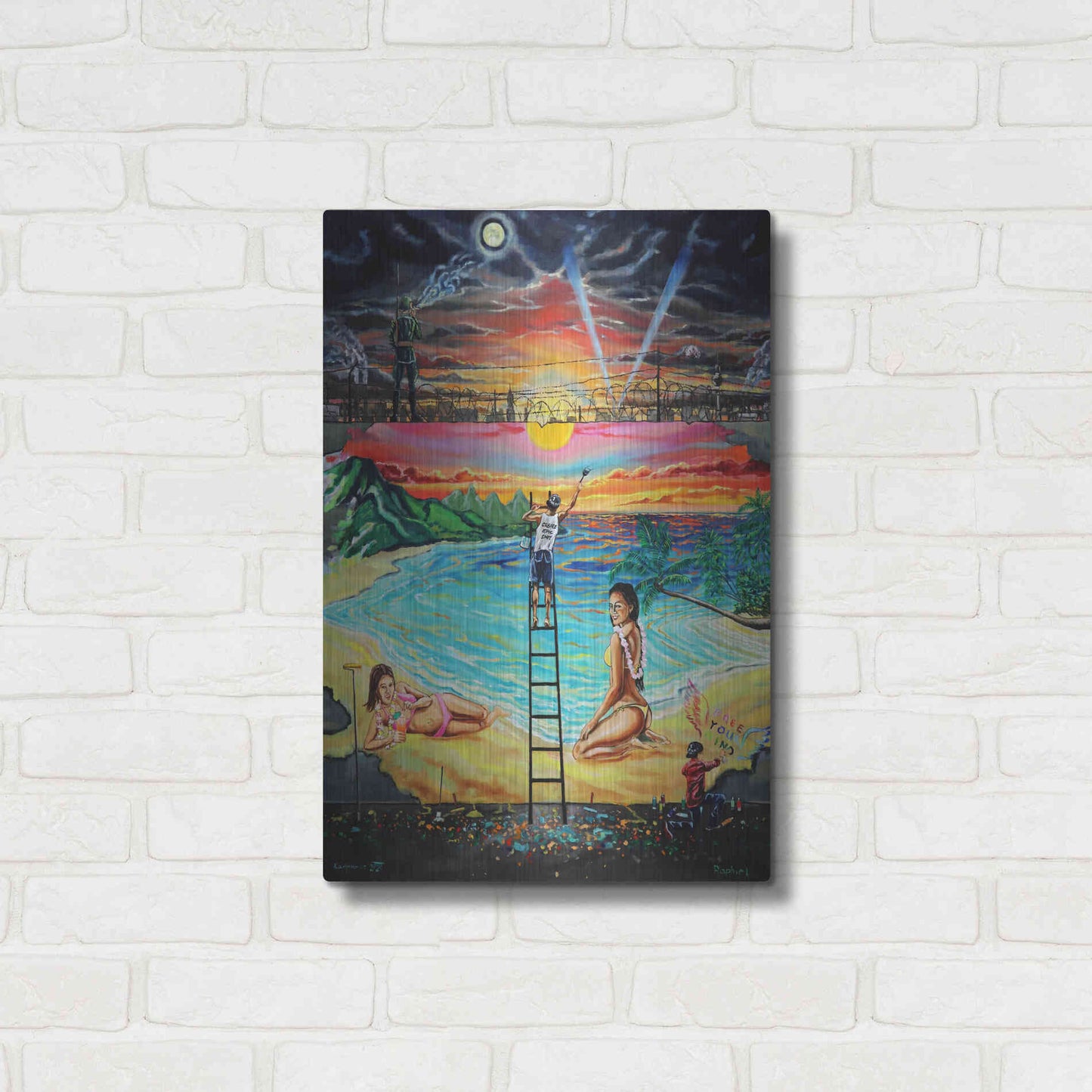 Luxe Metal Art 'Berlin Wall 'by Jan Kasparec, Metal Wall Art,16x24