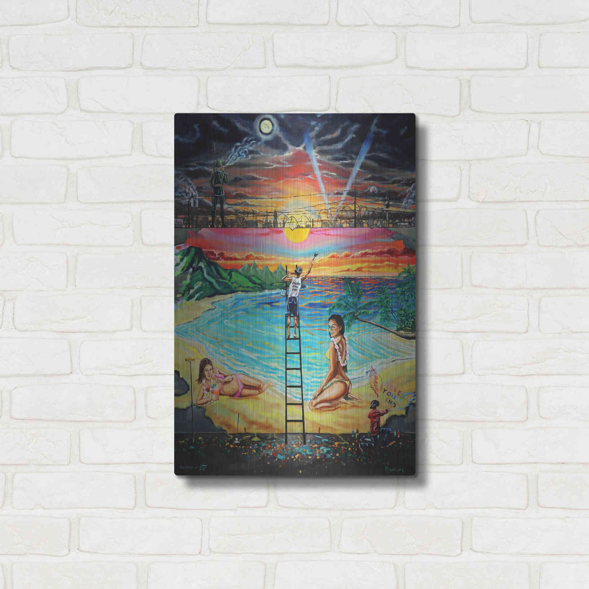 Luxe Metal Art 'Berlin Wall 'by Jan Kasparec, Metal Wall Art,16x24