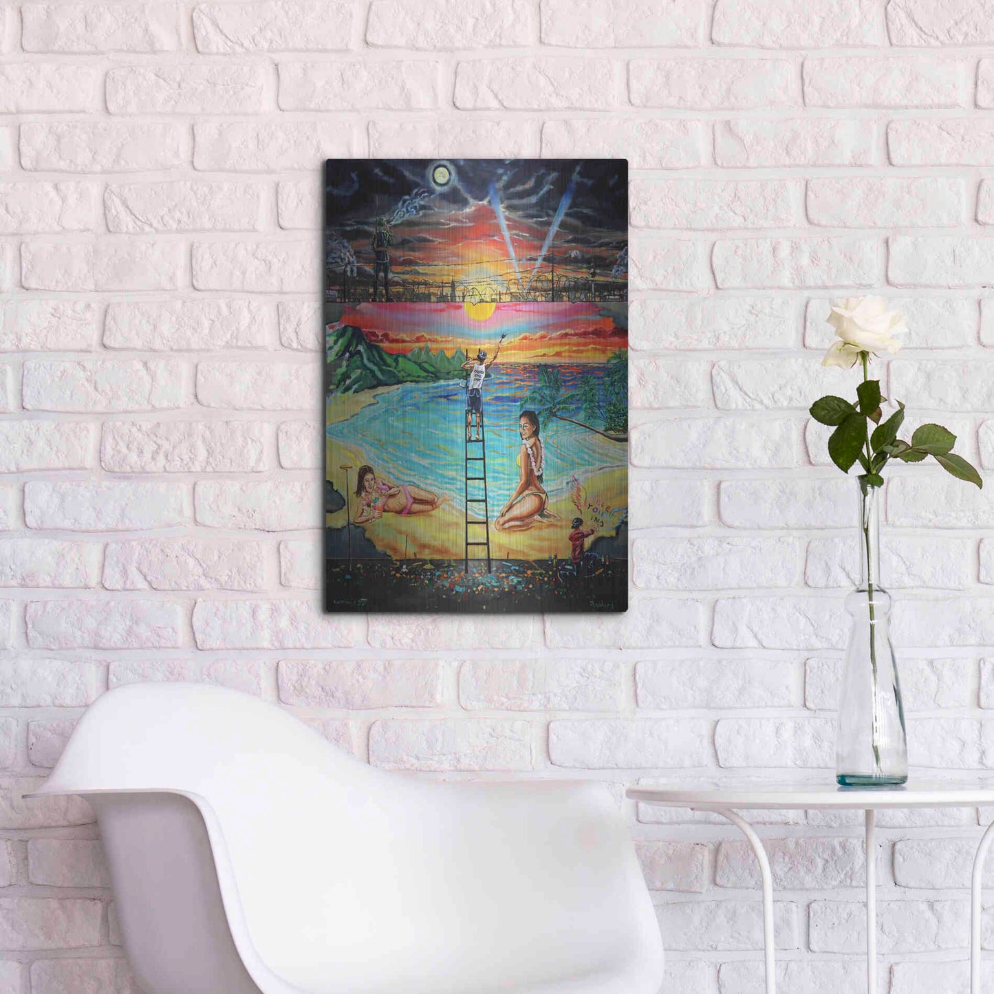 Luxe Metal Art 'Berlin Wall 'by Jan Kasparec, Metal Wall Art,16x24