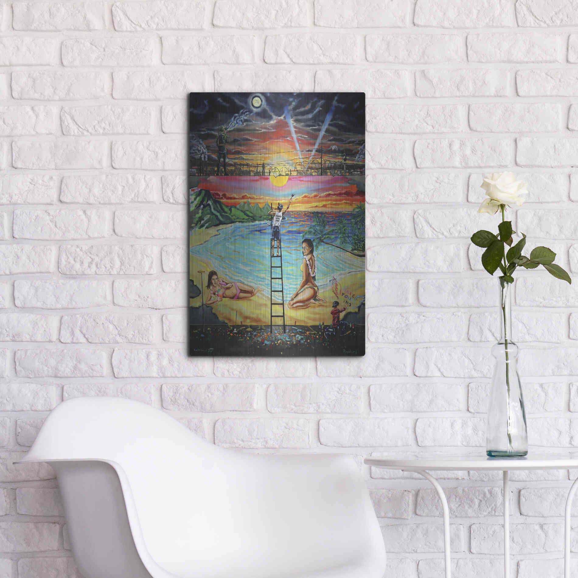 Luxe Metal Art 'Berlin Wall 'by Jan Kasparec, Metal Wall Art,16x24