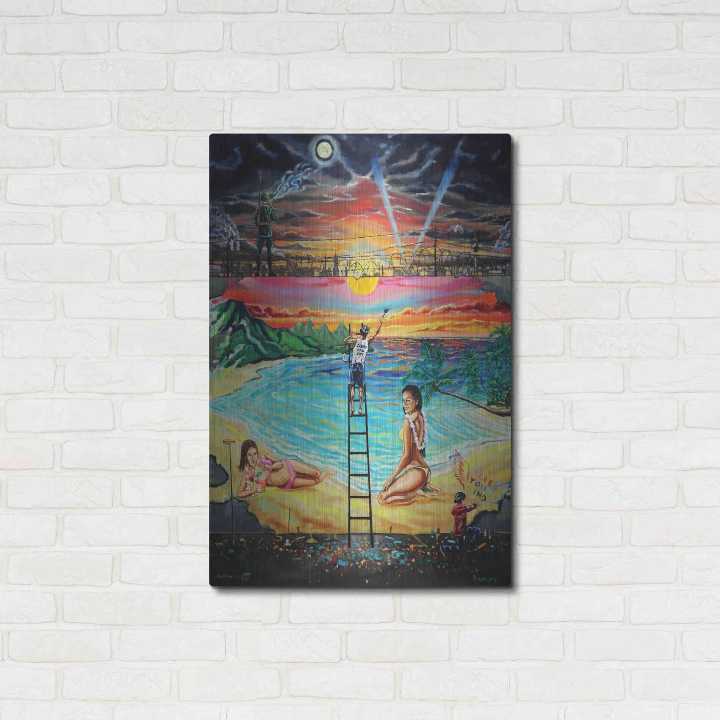 Luxe Metal Art 'Berlin Wall 'by Jan Kasparec, Metal Wall Art,24x36