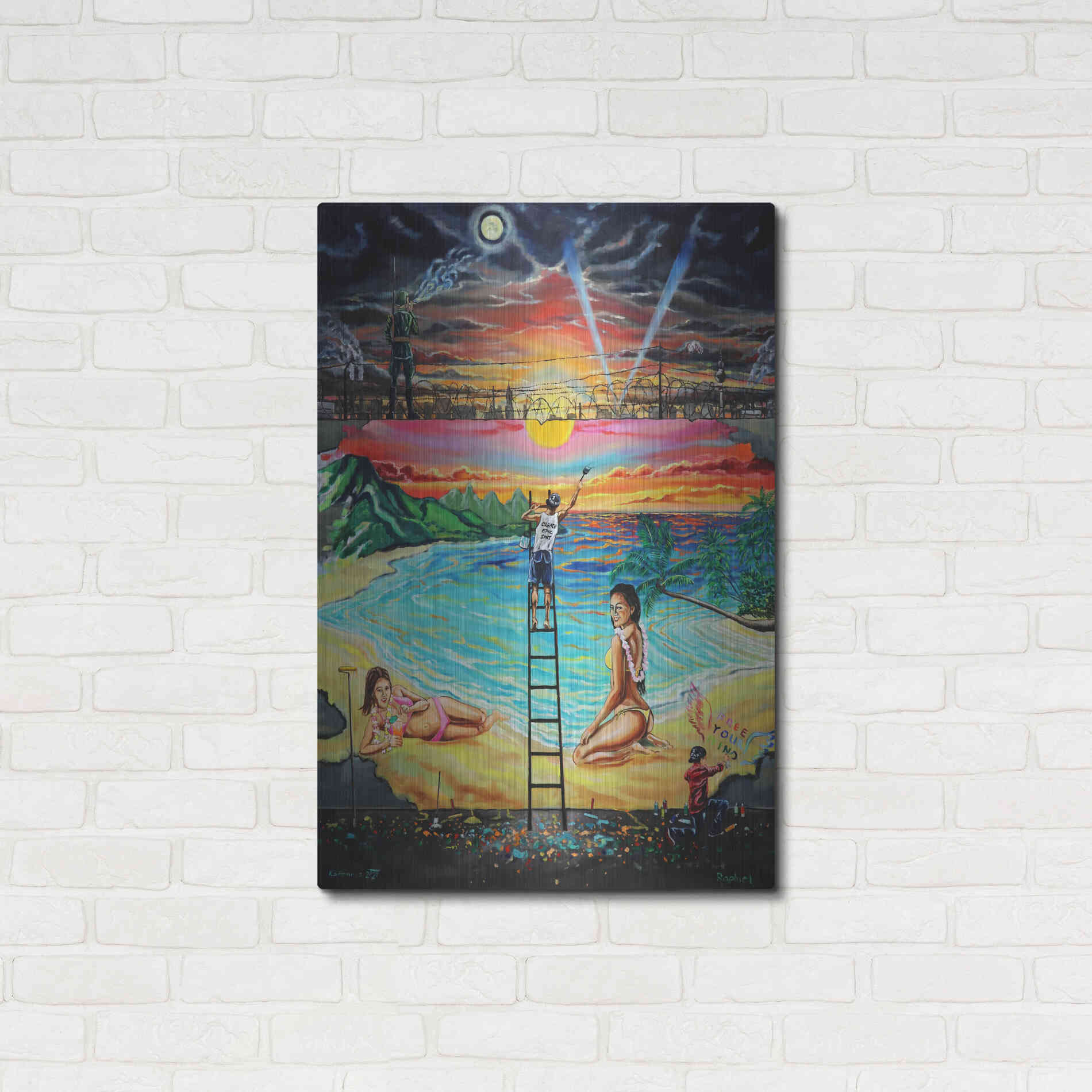 Luxe Metal Art 'Berlin Wall 'by Jan Kasparec, Metal Wall Art,24x36