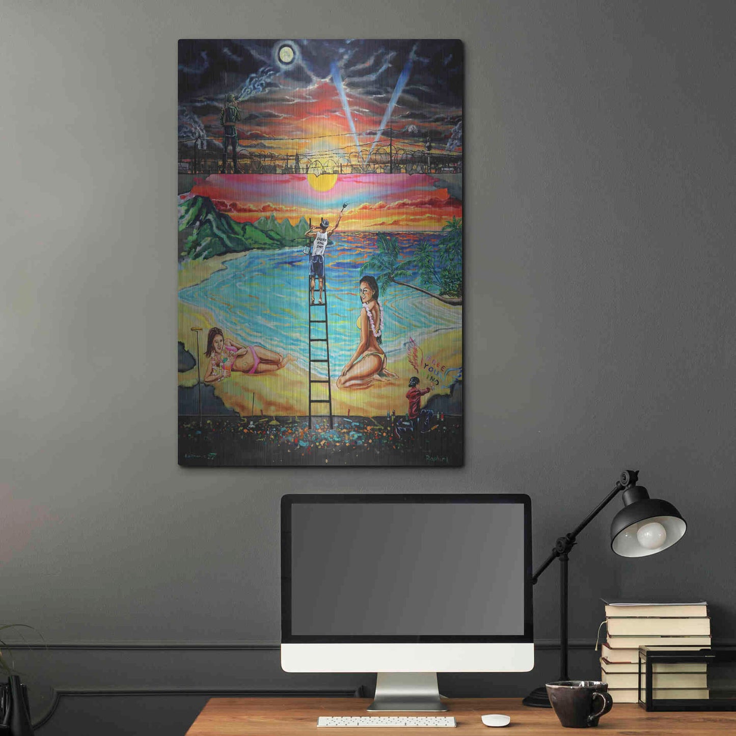 Luxe Metal Art 'Berlin Wall 'by Jan Kasparec, Metal Wall Art,24x36