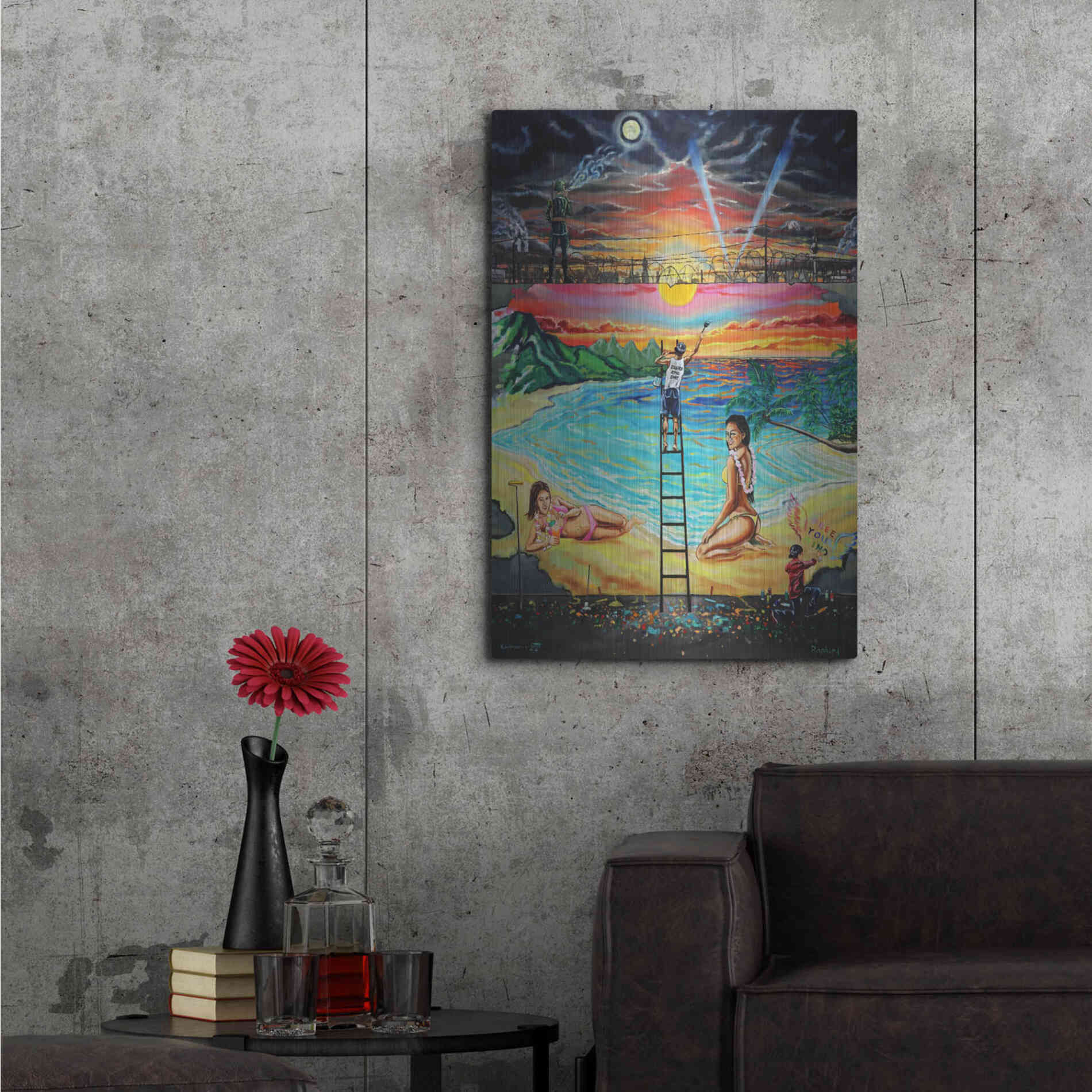 Luxe Metal Art 'Berlin Wall 'by Jan Kasparec, Metal Wall Art,24x36