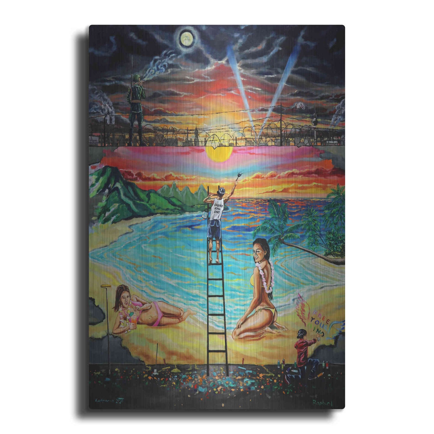 Luxe Metal Art 'Berlin Wall 'by Jan Kasparec, Metal Wall Art