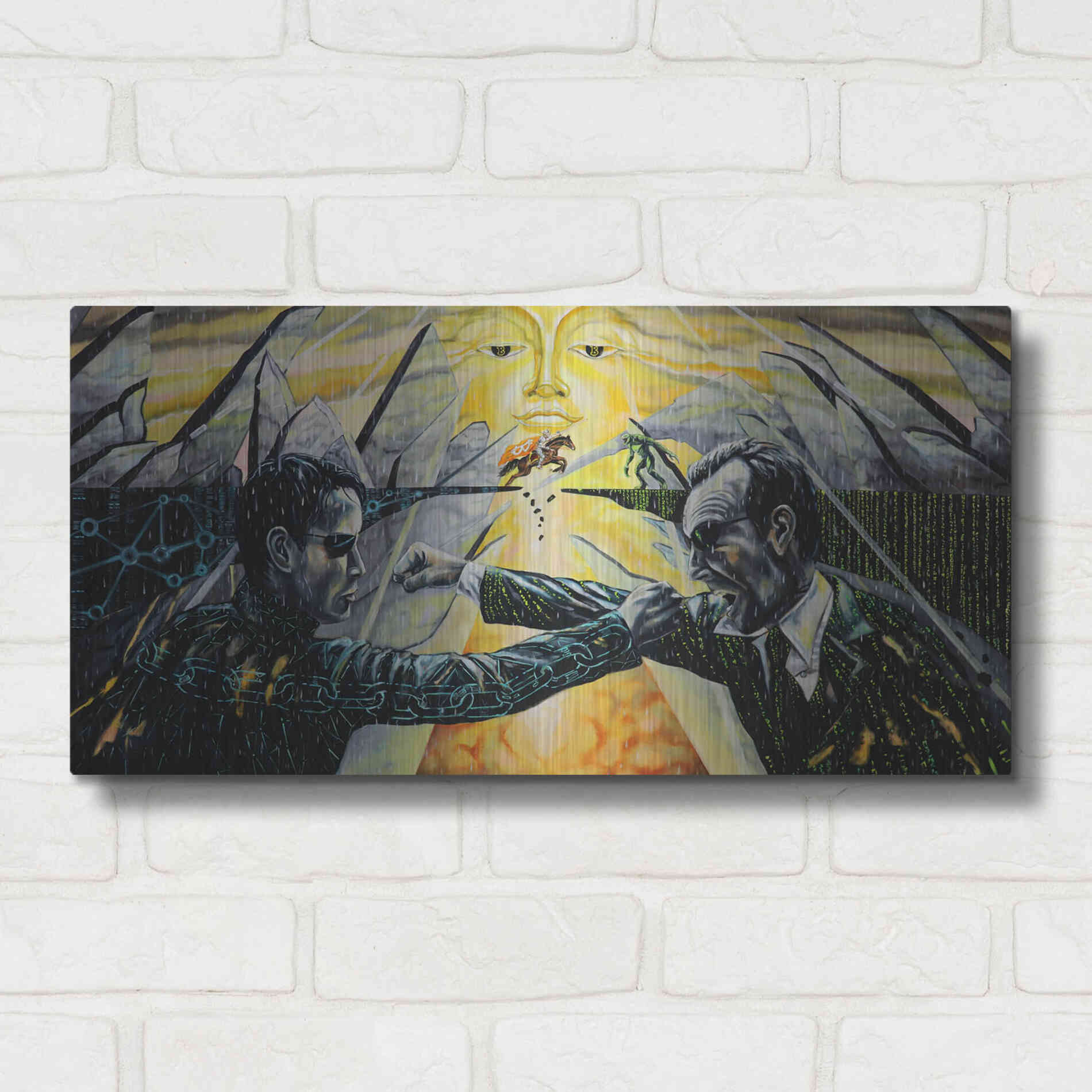 Luxe Metal Art 'Battle' by Jan Kasparec, Metal Wall Art,24x12