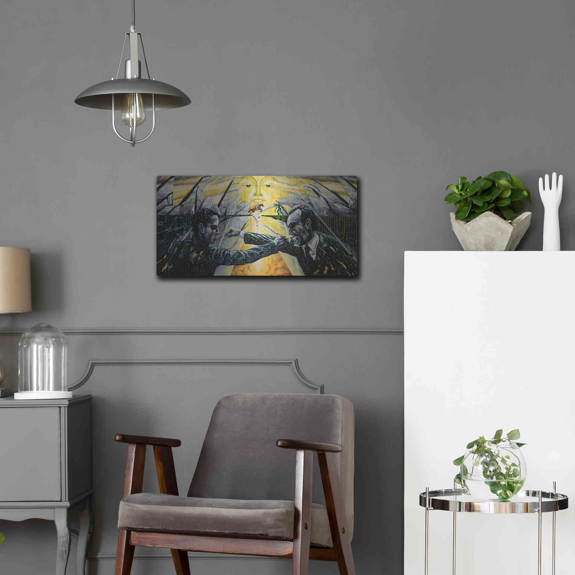 Luxe Metal Art 'Battle' by Jan Kasparec, Metal Wall Art,24x12