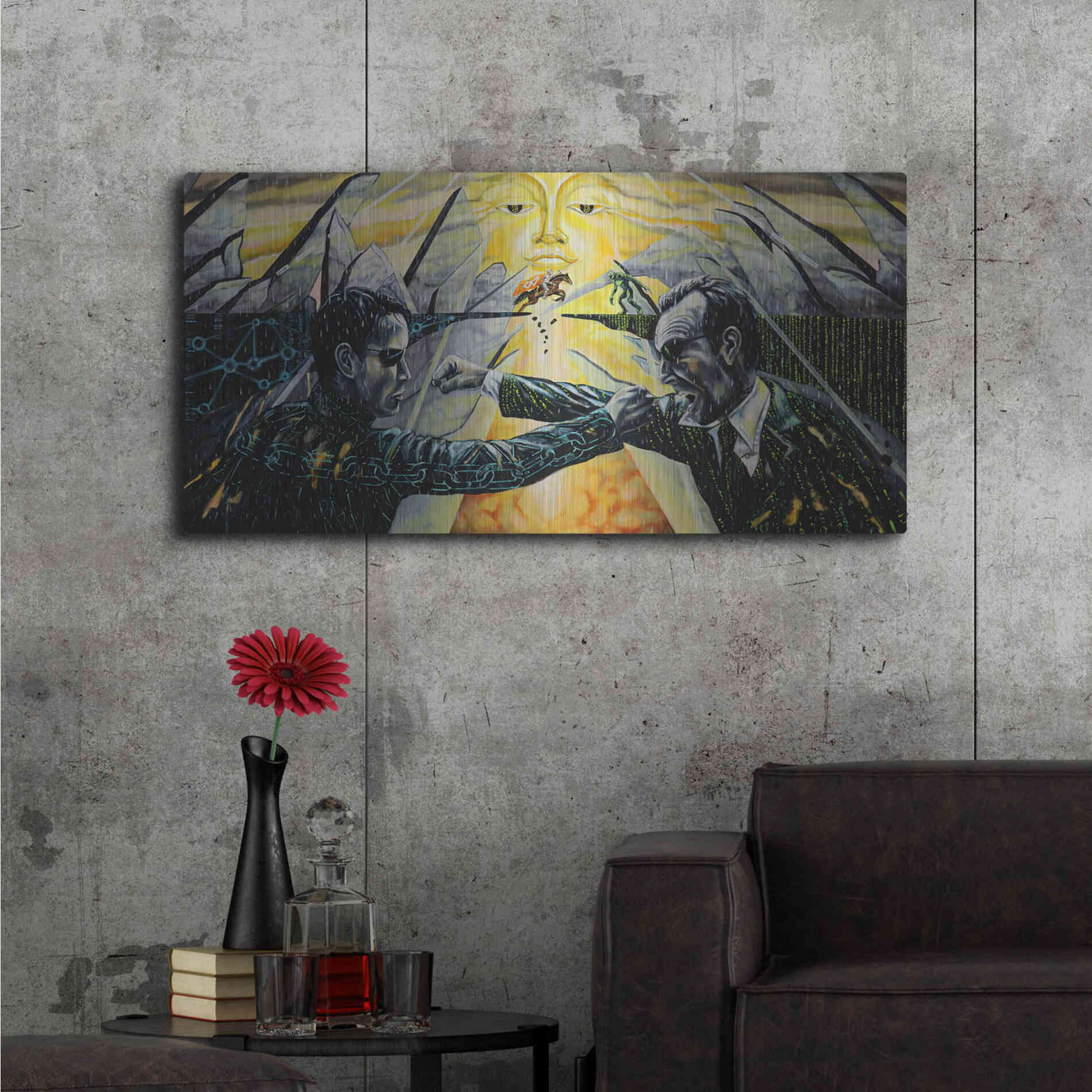 Luxe Metal Art 'Battle' by Jan Kasparec, Metal Wall Art,48x24