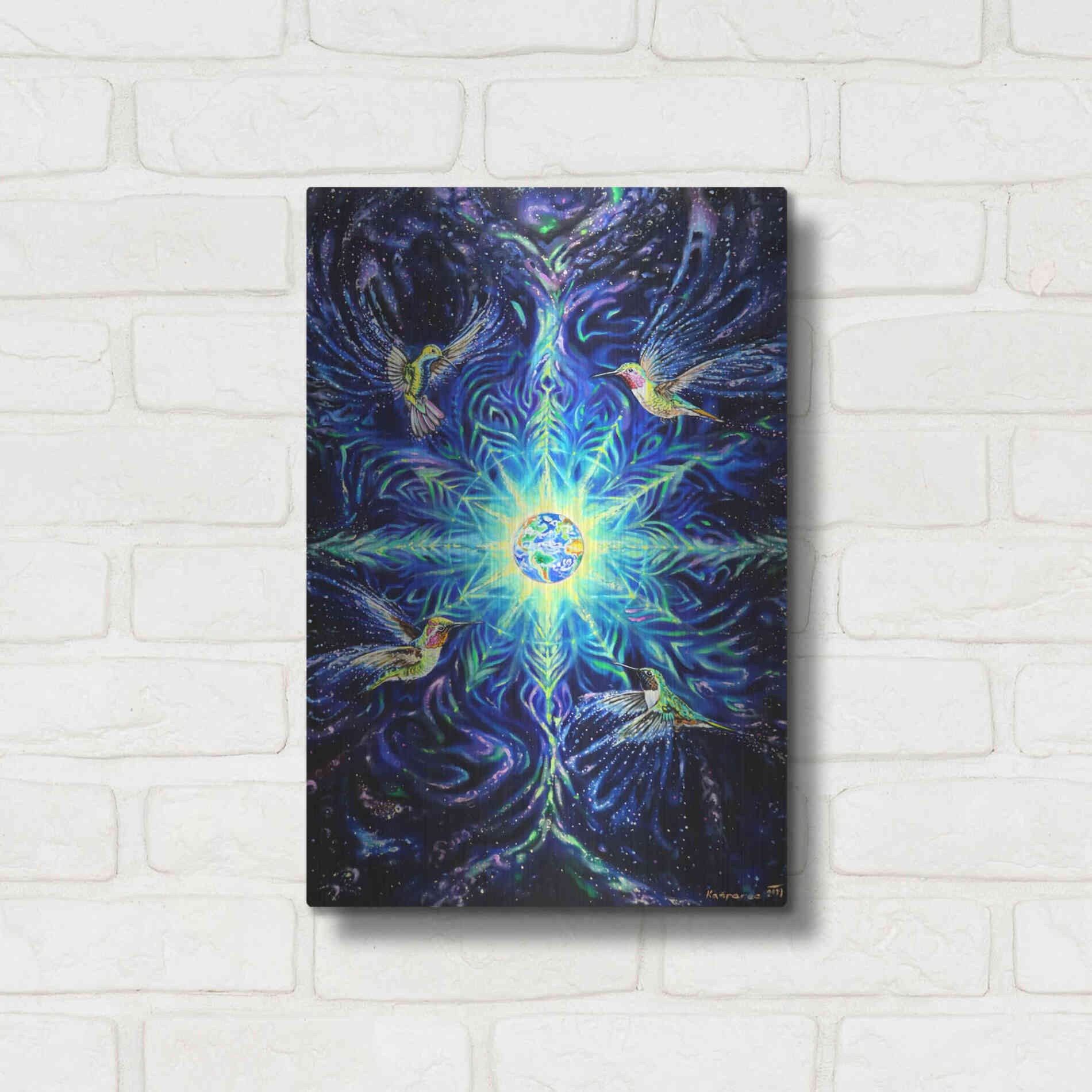 Luxe Metal Art 'Anahata' by Jan Kasparec, Metal Wall Art,12x16