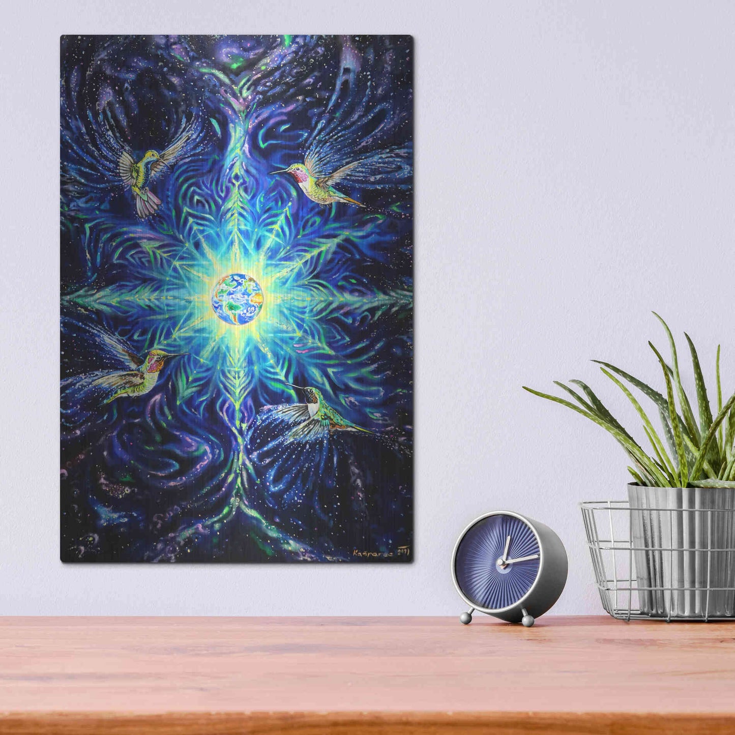 Luxe Metal Art 'Anahata' by Jan Kasparec, Metal Wall Art,12x16