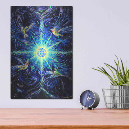 Luxe Metal Art 'Anahata' by Jan Kasparec, Metal Wall Art,12x16