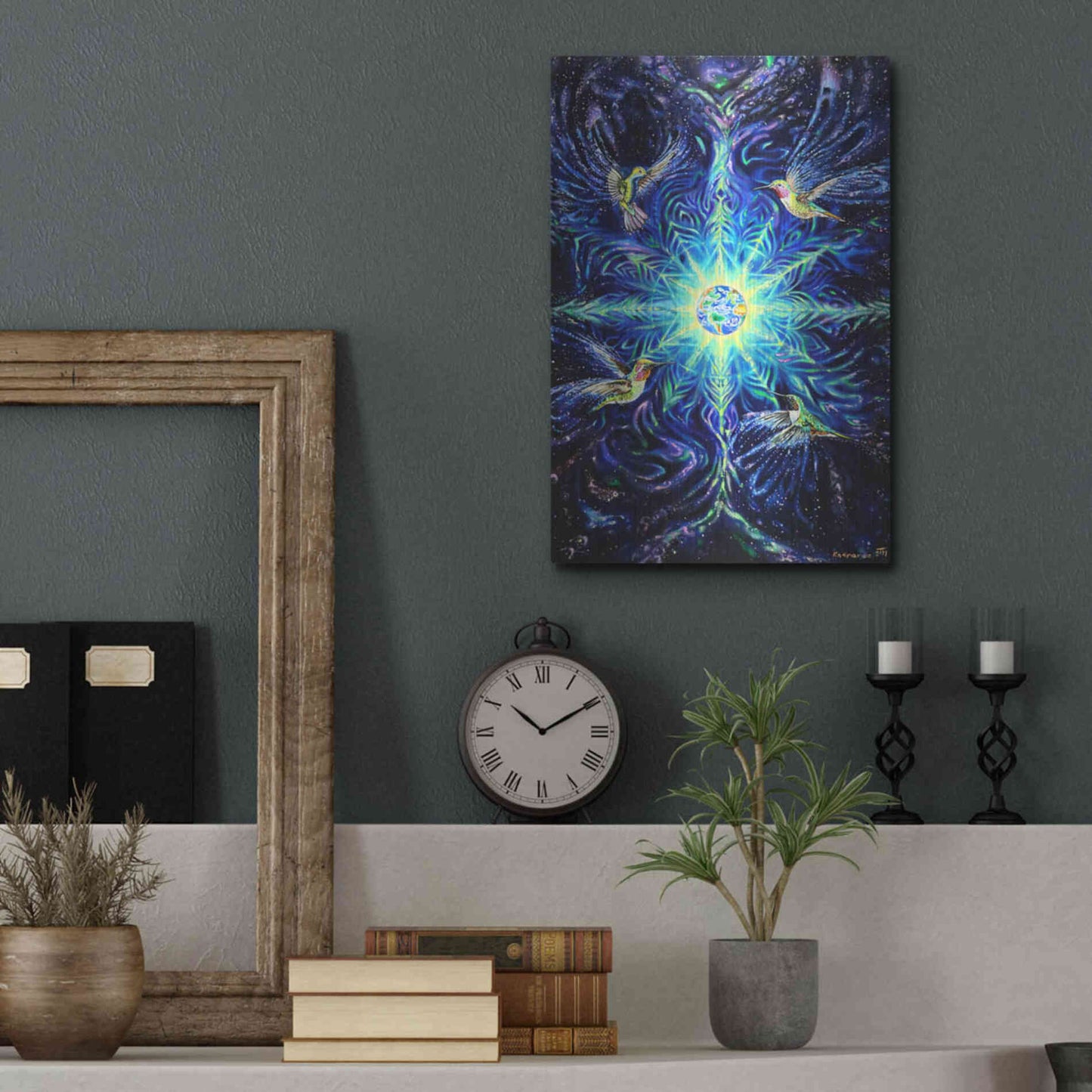 Luxe Metal Art 'Anahata' by Jan Kasparec, Metal Wall Art,12x16