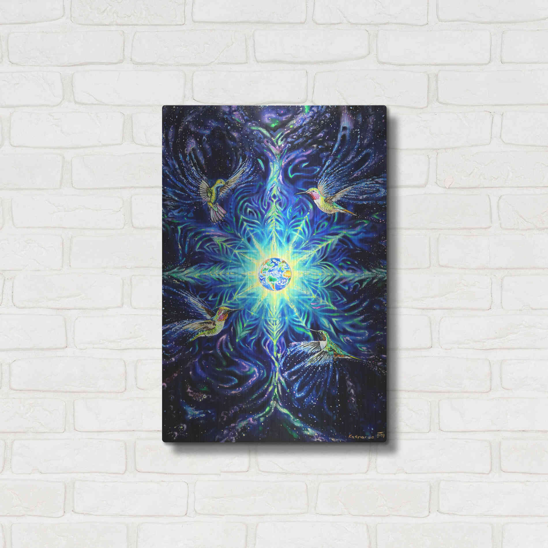 Luxe Metal Art 'Anahata' by Jan Kasparec, Metal Wall Art,16x24