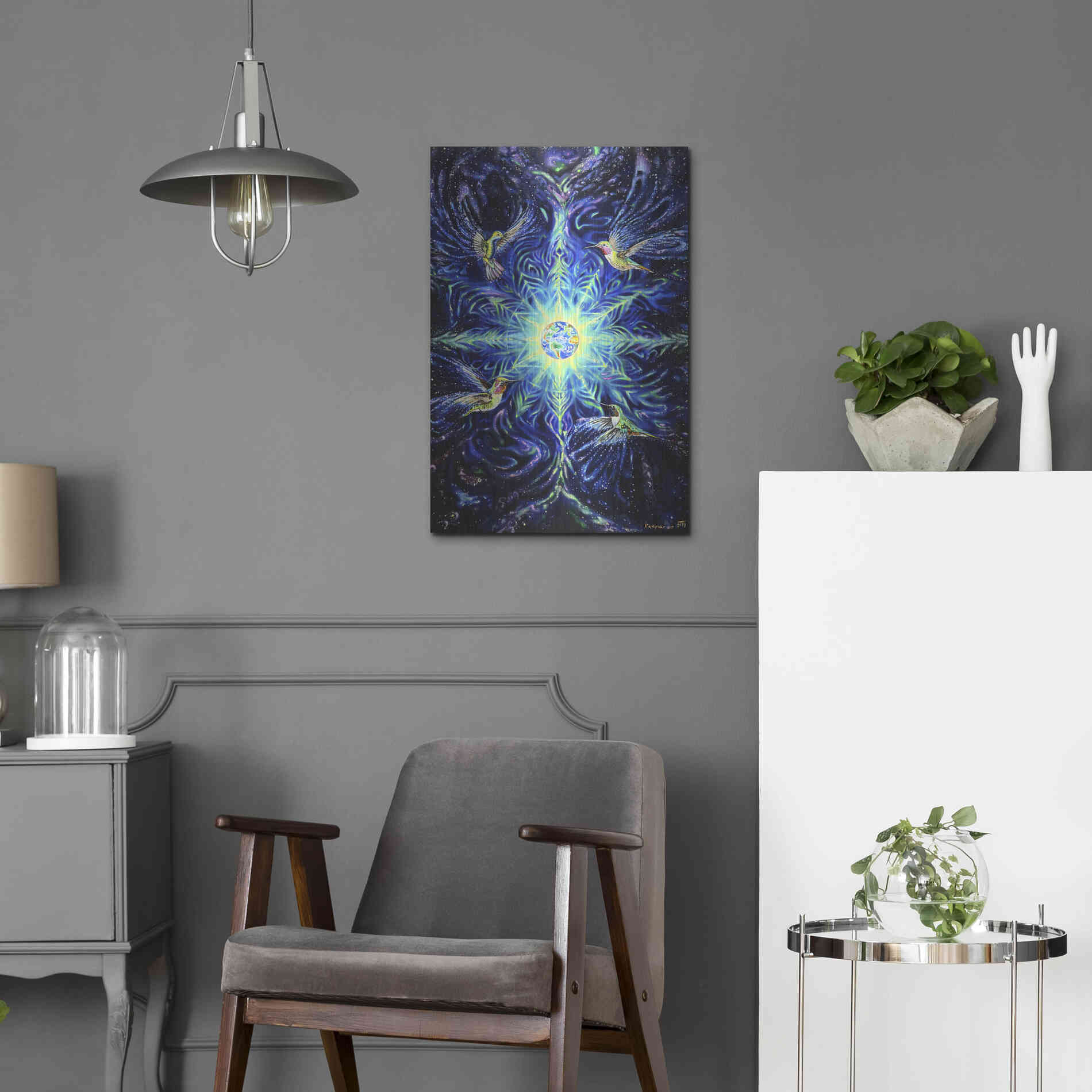 Luxe Metal Art 'Anahata' by Jan Kasparec, Metal Wall Art,16x24