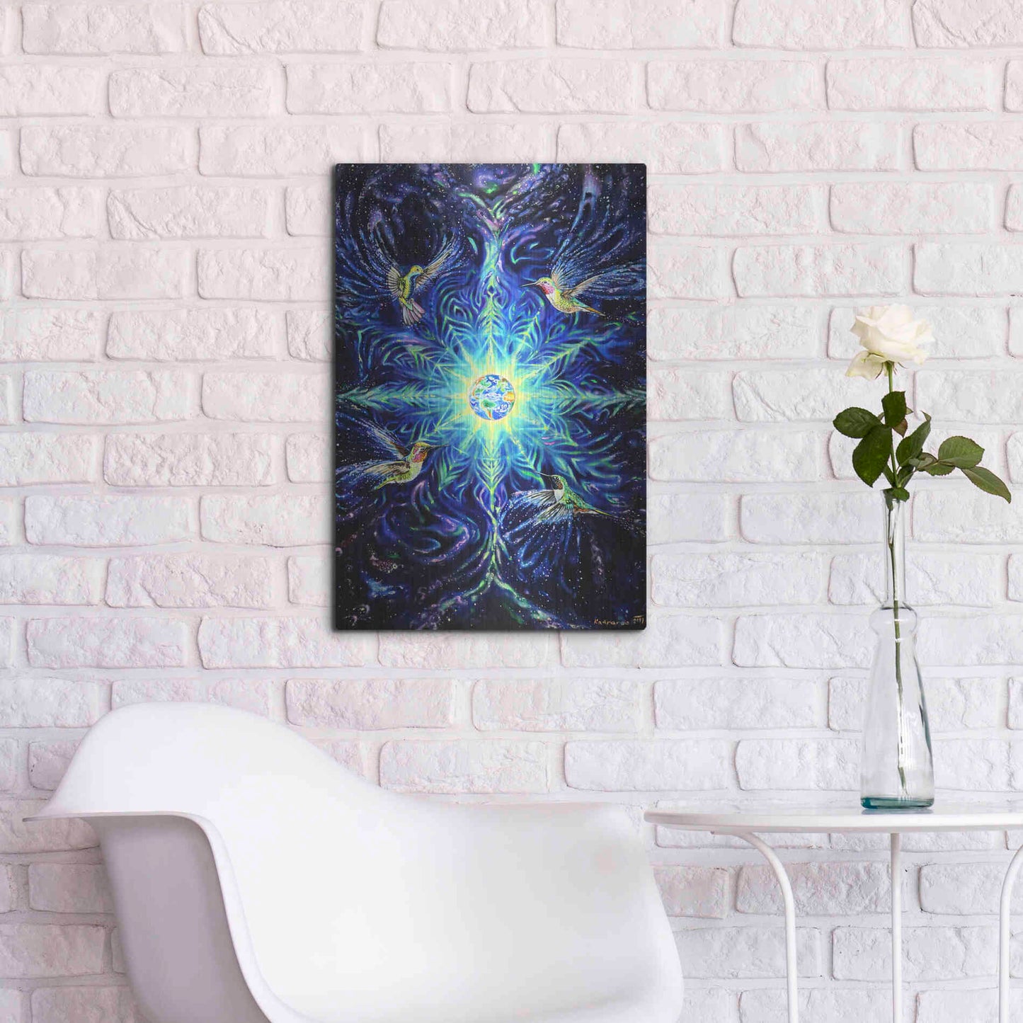 Luxe Metal Art 'Anahata' by Jan Kasparec, Metal Wall Art,16x24